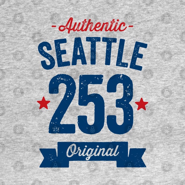 Authentic Seattle 253 Area Code by DetourShirts